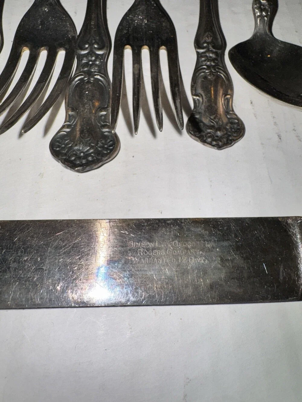 Antique Simeon L George H Rogers 12 DWT Silverplate Flatware 20 Pc Lot